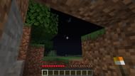 Player hiding in the shelter (Image via Minecraft)